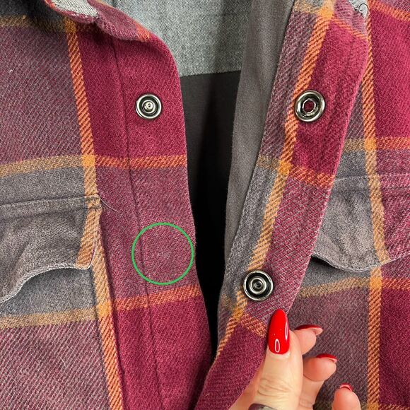 Toad & Co Size S Shirt Jacket Mojac Dos Shirtjac Heavyweight Flannel Snap FLAW - Picture 5 of 16